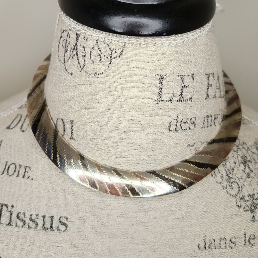 Antique Tricolor Egyptian Cuff Collar Necklace